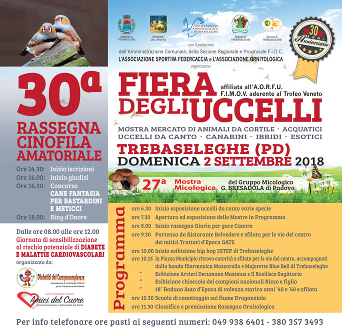 2018 PADOVA TREBASELEGHE FIERA DEGLI UCCELLI