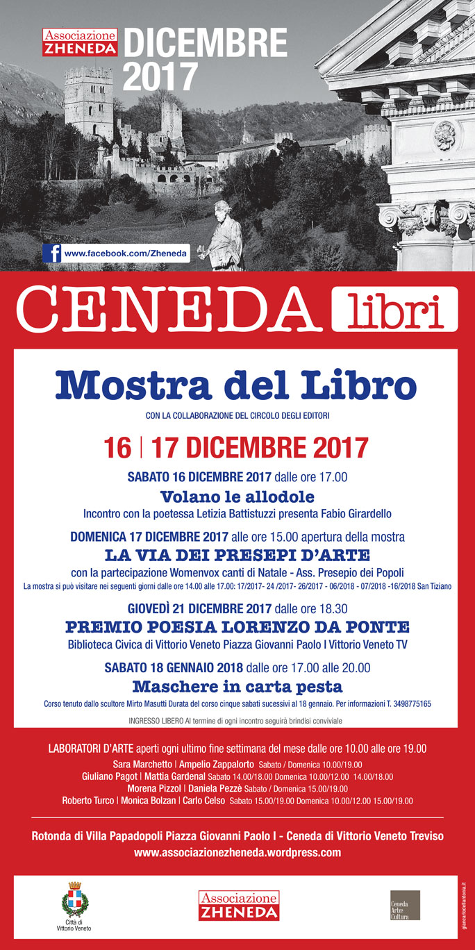 2017 VITTORIO VENETO CENEDA MOSTRA MERCATO DEL LIBRO SCAMBIO CARTACEO E LABORATORI D'ARTE 