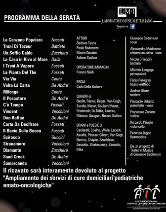 2018 CONCERTO LABORATORIO MUSICALE ITALIANO A VILLA EMO FANZOLO VEDELAGO programma