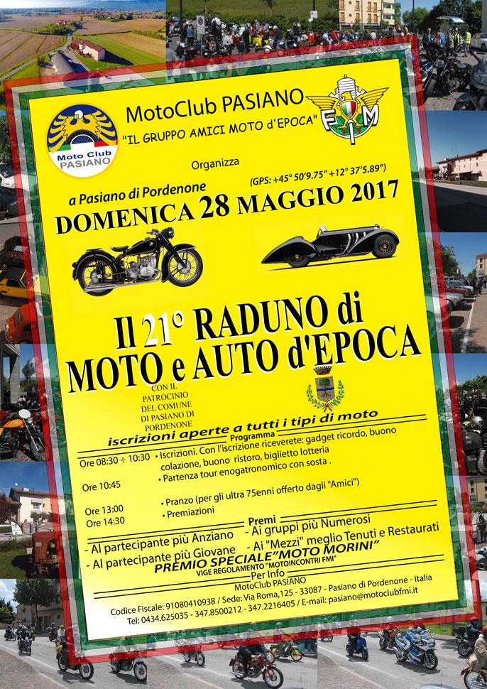 2017 PASIANO DI PORDENONE 21° RADUNO DI AUTO E MOTO D'EPOCA