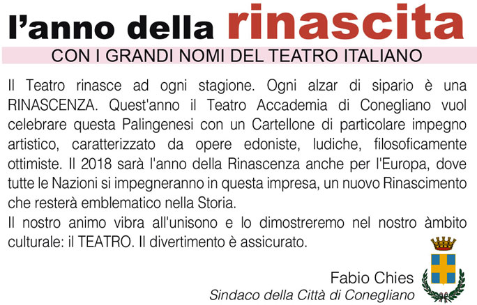 2017 2018 CONEGLIANO TEATRO ACCADEMIA STAGIONE TEATRALE teatro italiano