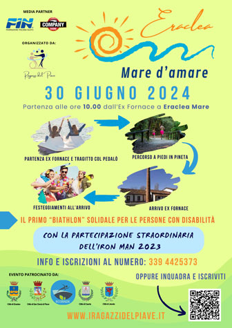 2024 ERACLEA MARE D'AMARE CAMMINATA, CORSA, PEDALATA IN MARE CON PEDALO'