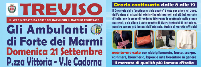 Gli Ambulanti di Forte dei Marmi a Treviso Domenica 21 Settembre 2025