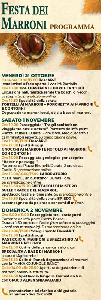 festa dei marroni di combai programma