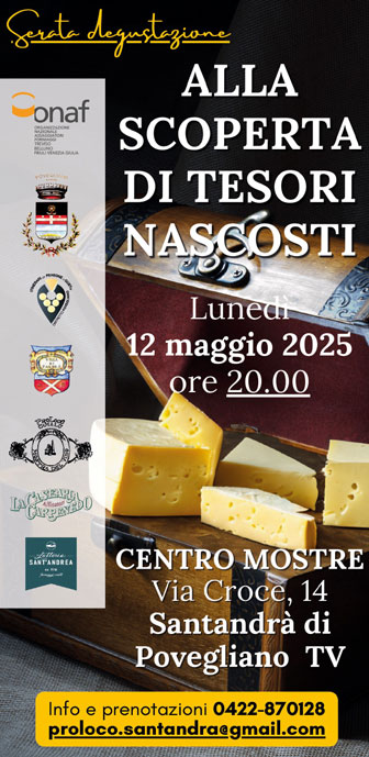 POVEGLIANO SANTANDRA' MOSTRA FORMAGGI TIPICI E MOSTRA DEL PROSCIUTTO CRUDO serata degustazione