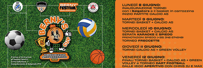 Salgareda Campobernardo Berny's Festival e Coror Vin Run dal 8 Giugno al 20 Giugno 2026