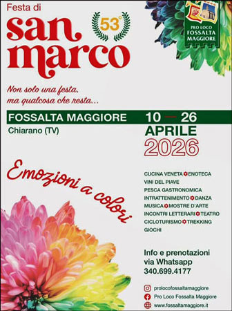 CHIARANO FOSSALTA MAGGIORE FESTA DI SAN MARCO