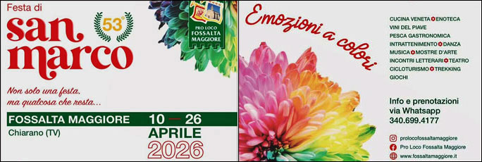 CHIARANO FOSSALTA MAGGIORE FESTA DI SAN MARCO