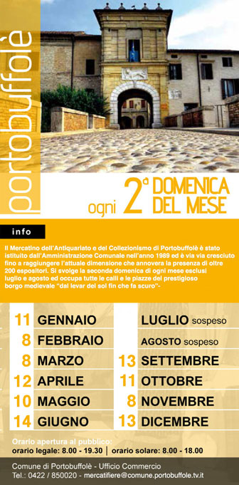 2026 Mercatino Antiquariato di Portobuffolè ogni seconda domenica del mese 