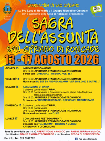 RONCADE SAN CIPRIANO SAGRA DELL'ASSUNTA