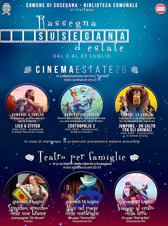 susegana rassegna cinema estate e teatro per famiglie