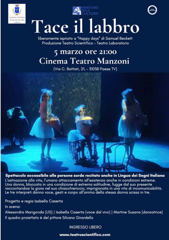teatro scientifico spettacolo tace il labbro a paese