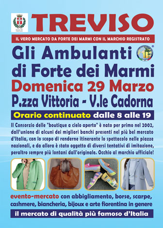 Gli Ambulanti di Forte dei Marmi a Treviso Domenica 29 Marzo 2026