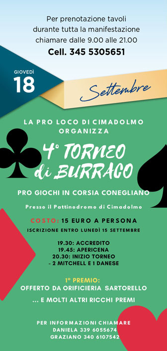 cimadolmo 4° torneo di burraco