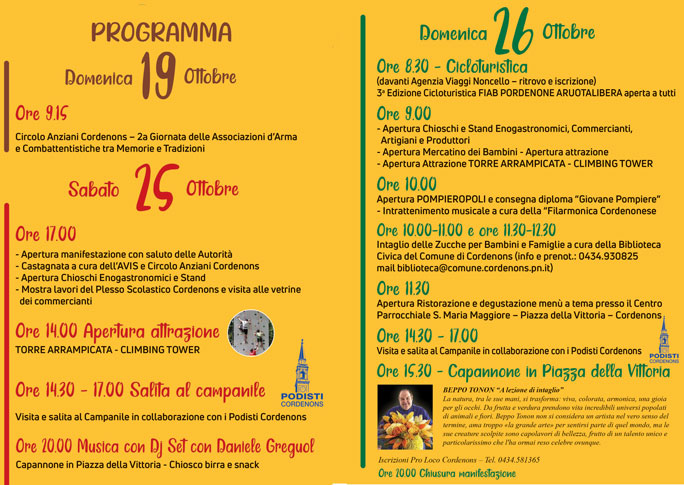 cordenons festa delle zucche programma