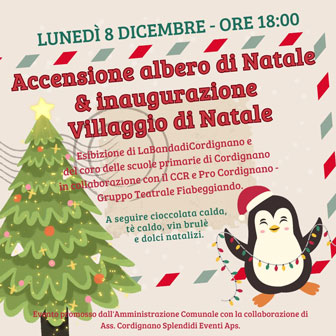 ACCENSIONE DELL'ALBERO DI NATALE &
INAUGURAZIONE VILLAGGIO DI NATALE