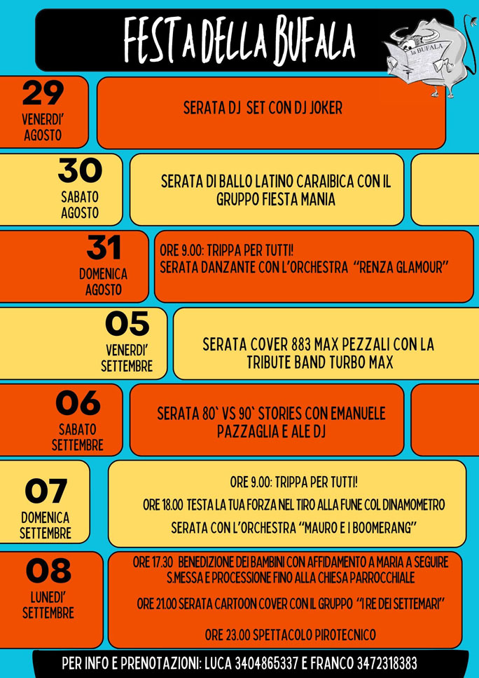 STRANA PEZZAN FESTA DELLA BUFALA programma