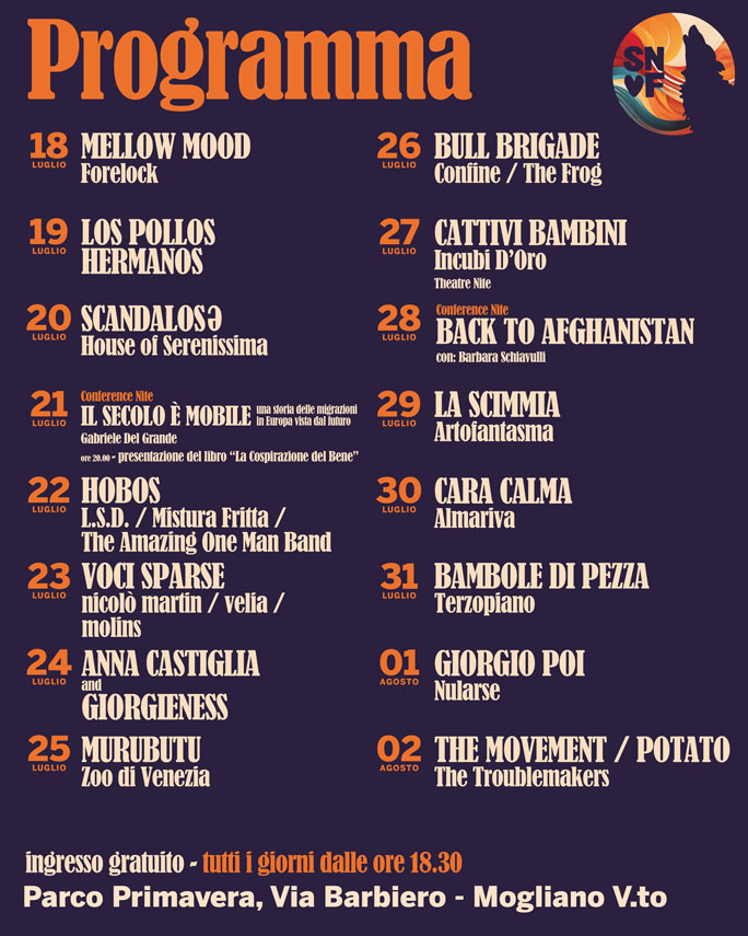 programma SUMMER NITE LOVE FESTIVAL a MOGLIANO VENETO (TV)