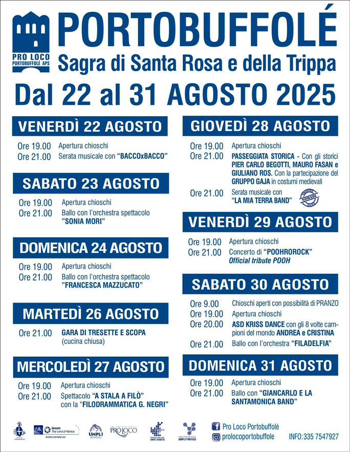 PORTOBUFFOLE' SAGRA DI SANTA ROSA E DELLA TRIPPA