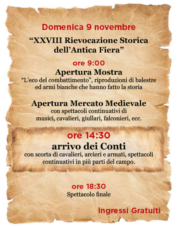 SANTA LUCIA DI PIAVE ANTICA FIERA RIEVOCAZIONE STORICA domemica 9  novembre 2025