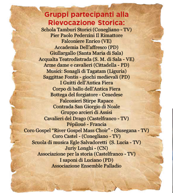 SANTA LUCIA DI PIAVE ANTICA FIERA RIEVOCAZIONE STORICA gruppi partecipanti 
