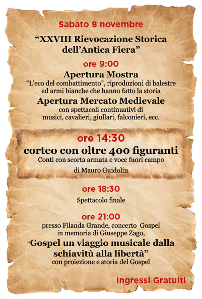 SANTA LUCIA DI PIAVE ANTICA FIERA RIEVOCAZIONE STORICA sabato 8 novembre 2025
