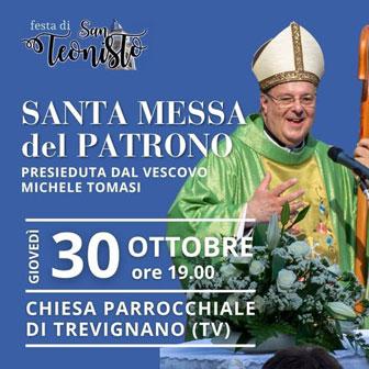 Vescovo di Treviso Michele Tomasi santa messa a trevignano