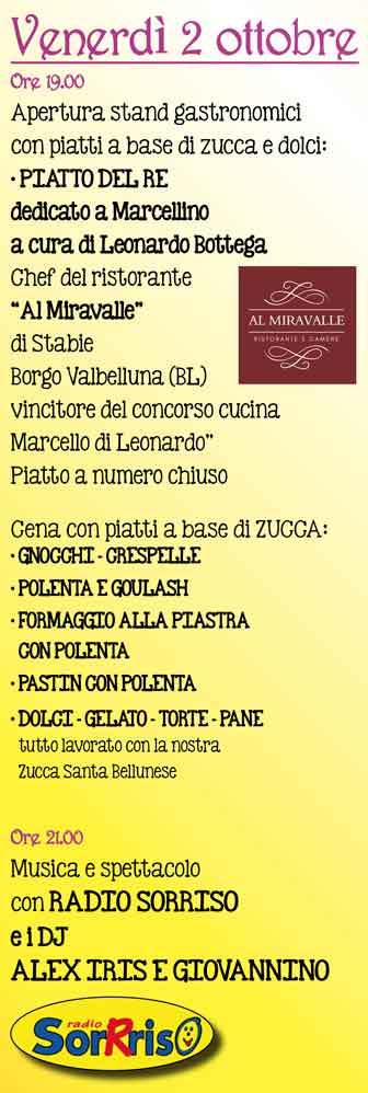 belluno caorera sagra della zucca ottobre 2