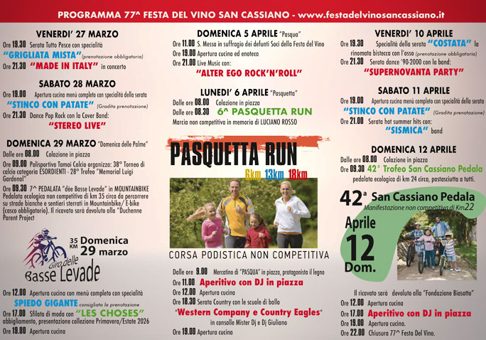 BRUGNERA SAN CASSIANO DI LIVENZA FESTA DEL VINO programma