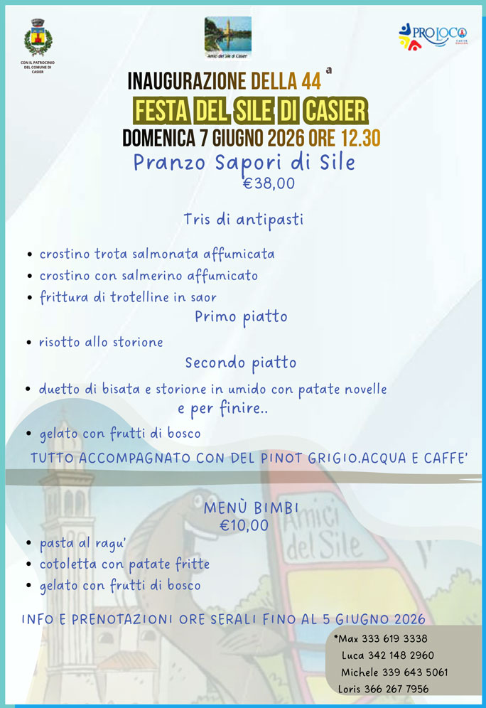 CASIER FESTA DEL SILE PRANZO DI INAUGURAZIONE