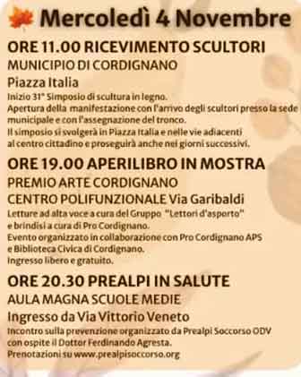 cordignano prealpi in festa mercoledi 4 Novembre