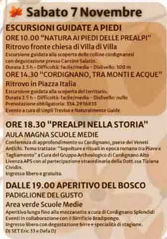cordignano prealpi in festa sabato 7 novembre