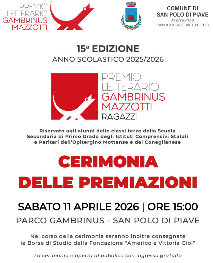 PREMIO LETTERARIO MAZZOTTI ragazzi cerimonia di premiazione