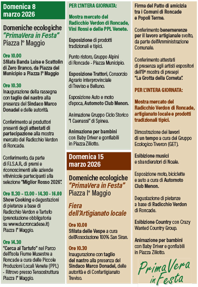 RADICCHIO VERDON APPUNTAMENTI