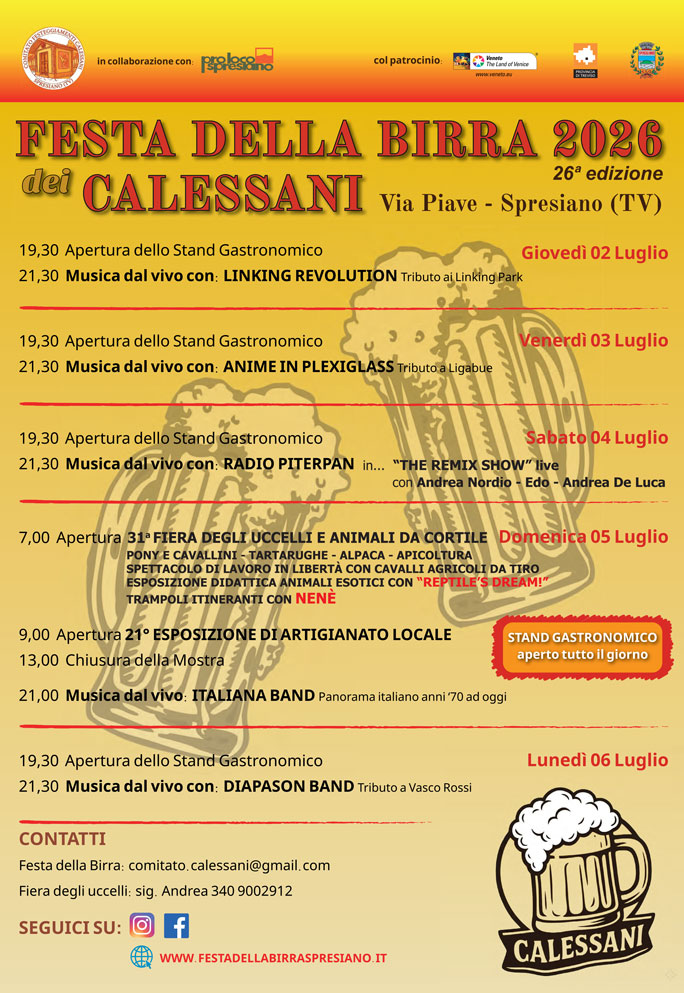 SPRESIANO FESTA DELLA BIRRA programma