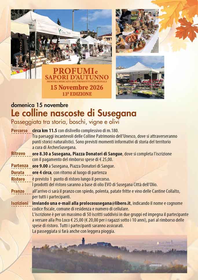 SUSEGANA PASSEGGIATA LE COLLINE NASCOSTE
