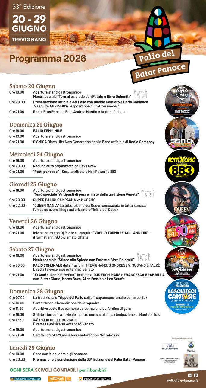 TREVIGNANO PALIO DI TREVIGNANO PALIO BATAR PANOCE programma