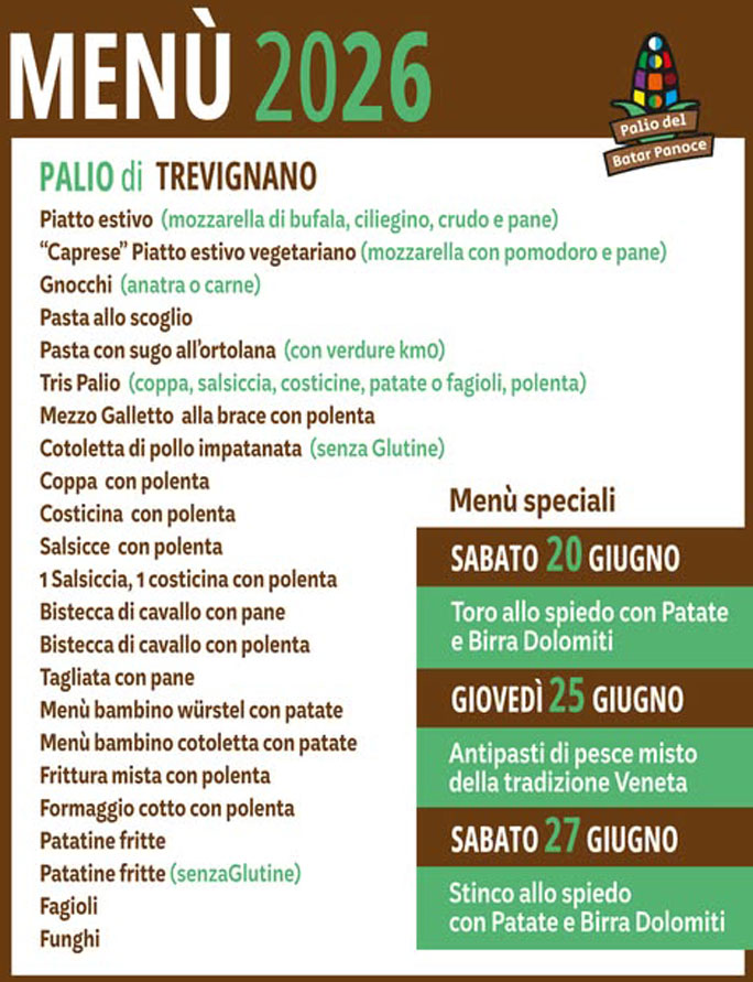 TREVIGNANO PALIO MENU'