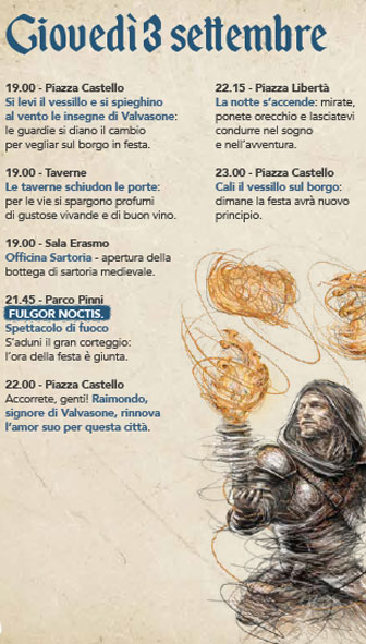 medioevo a valvasone giovedi 3 settembre