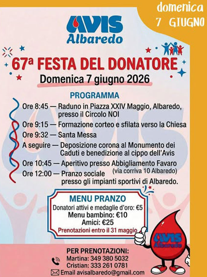 festa del donatore a albaredo di vedelago