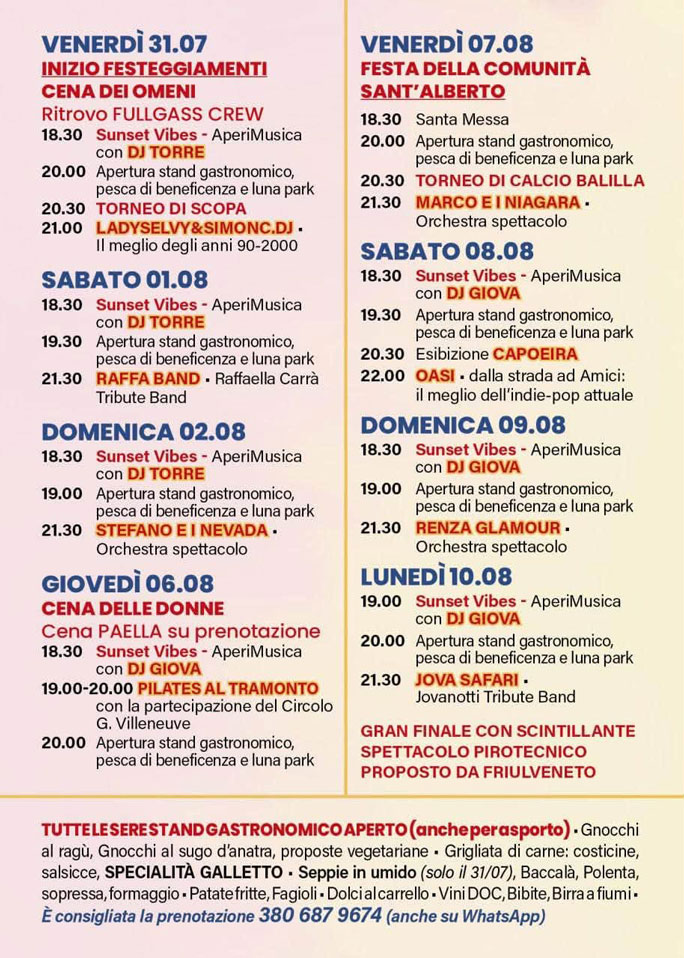 ZERO BRANCO SANT'ALBERTO SAGRA PAESANA programma
