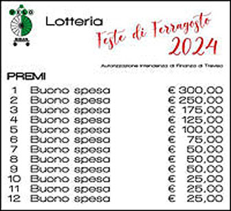 lotteria 2024 CARBONERA BIBAN FESTE DI FERRAGOSTO