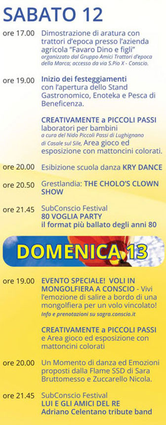 2025 luglio 12 casale sul sile conscio sagra dei peri programma