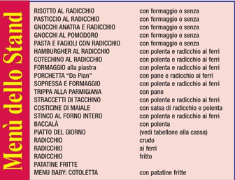FESTA DEL RADICCHIO ROSSO DI TREVISO IGP A DOSSON stand gastronomico
