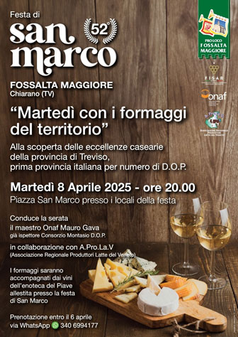 2025 FOSSALTA MAGGIORE DEGUSTAZIONE FORMAGGI