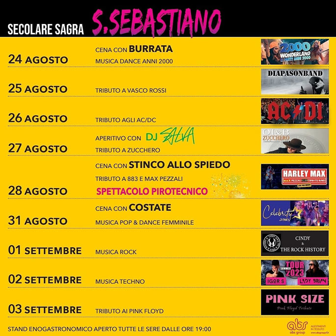 2023 colle umberto secolare sagra di san sebastiano programma