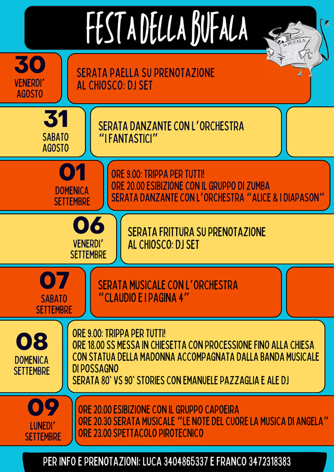 2024 ISTRANA PEZZAN FESTA DELLA BUFALA programma