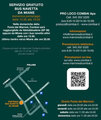 2023 festa dei marroni di combai bus navetta