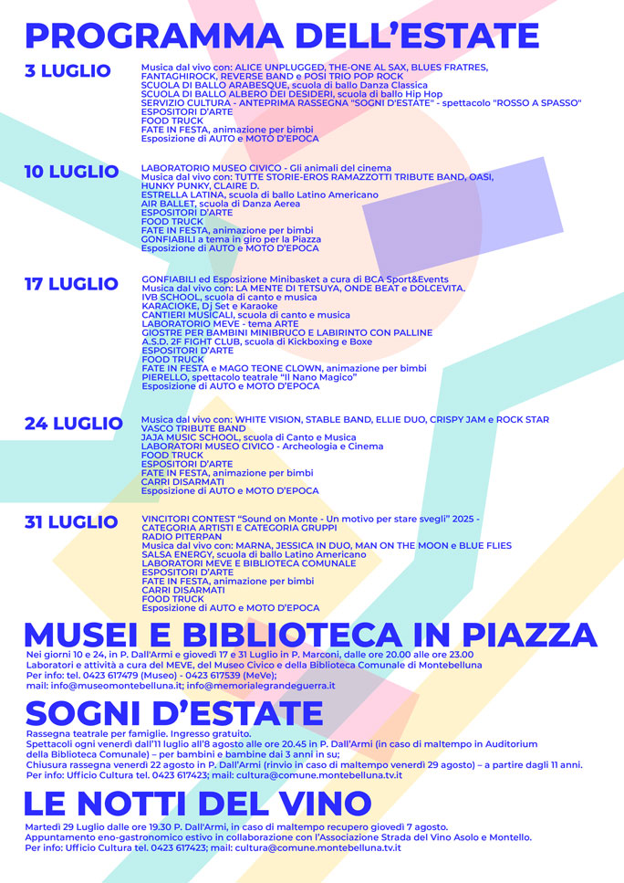 montebelluna giovedì in centro PROGRAMMA