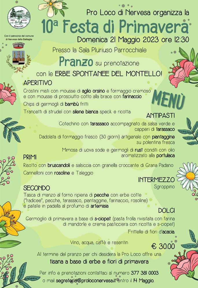 2023 Nervesa Della Battaglia pranzo con le erbe spontanee del montello